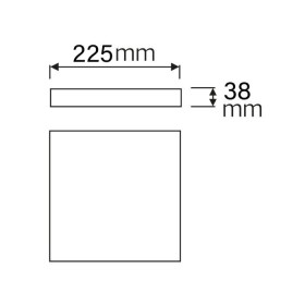 LED Aufbauleuchte 23x23cm SOFIA/S-36W eckig, weiß, 6400K