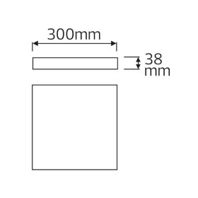 LED Aufbauleuchte 30x30cm SOFIA/S-48W eckig, schwarz, 6400K