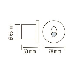 LED-Einbau-Treppenhausleuchte RUBY 3W schwarz