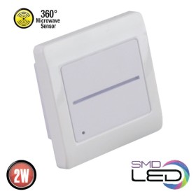 LED-Einbauleuchte für Treppenhäuser mit Mikrowellensensor RUBY 2W WEISS 4000K 110-265V
