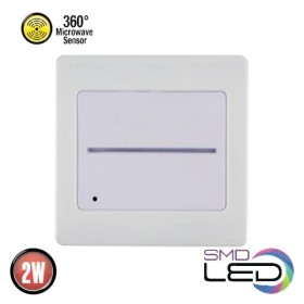 LED-Einbauleuchte für Treppenhäuser mit Mikrowellensensor RUBY 2W WEISS 4000K 110-265V