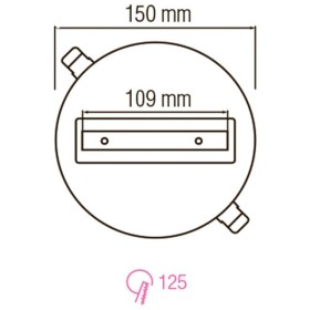 Monopoint Lampensockel für Lichtschiene, rund, Schwarz