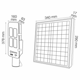 LED Solar Straßenlaterne LAGUNA-50 50W 6400K Schwarz