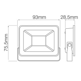 LED Flutlicht-Aussenstrahler mit PIR-Sensor LEON/S-10 10W 6400K IP65 Schwarz