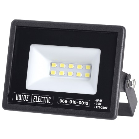 LED Flutlicht-Aussenstrahler LEON-10 10W Schwarz 6400K IP65
