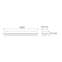 LED-Chip Feuchtraum-Wannenleuchte MEDUSA-58 58W 150cm 6400K IP65