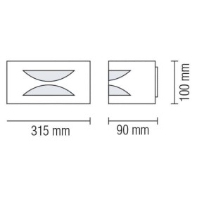 Garten Wandleuchte MANGO-3 E27 Typ 3 Oval E27