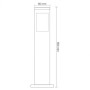 Garten-Stehleuchte POPLAR/SQ-4 E27 60W Typ 4 Schwarz