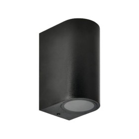 Led Garten Wandleuchte MAMBA Rund Schwarz 2xGU10