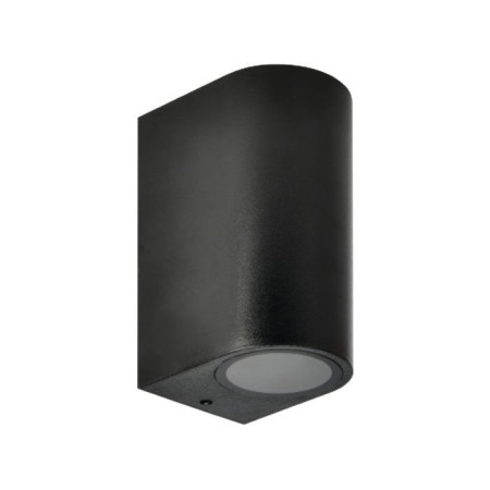 Led Garten Wandleuchte MAMBA Rund Schwarz 2xGU10