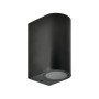 Led Garten Wandleuchte MAMBA Rund Schwarz 2xGU10