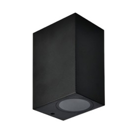 Led Garten Wandleuchte MAMBA-SQ Quadratisch Schwarz 2xGU10