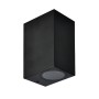 Led Garten Wandleuchte MAMBA-SQ Quadratisch Schwarz 2xGU10