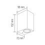 Led Garten Wandleuchte MAMBA-SQ Quadratisch Schwarz 2xGU10