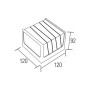 Led Garten Wandleuchte CUBE-G 8W 4200K schwarz