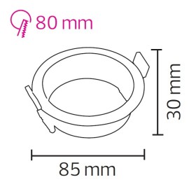Downlight-Armatur für Modul-9 und Modul-G, RECESSED-R GU10 Max. 10W Rund Schwarz