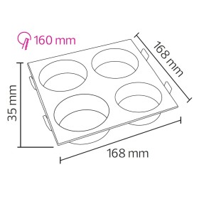 Downlight-Armatur für Modul-9 und Modul-G, RECESSED-SQ4 GU10 Max. 10W Quadratisch Schwarz