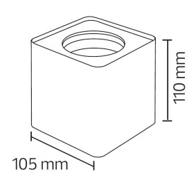 Downlight-Armatur für Modul-9 und Modul-G, SURFACE-SQ1 GU10 Max. 10W Quadratisch Schwarz
