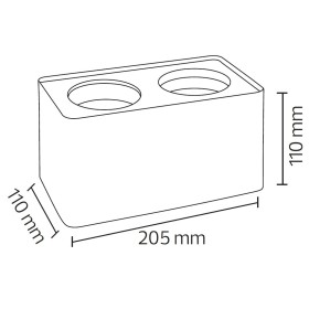 Downlight-Armatur für Modul-9 und Modul-G, SURFACE-SQ2 GU10 Max. 10W Quadratisch Weiß
