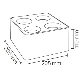 Downlight-Armatur für Modul-9 und Modul-G, SURFACE-SQ4 GU10 Max. 10W Quadratisch Weiß