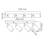 LED Aufbaustrahler JOKER-5 4xGU10 360° drehbar, 90° schwenkbar Weiß linear