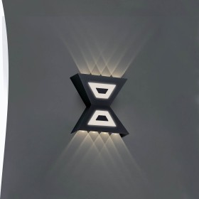 LED Garten Wandleuchte METROPOL-12 12W 4200K Schwarz IP54