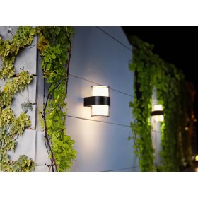 LED Garten Wandleuchte KING-10/R 10W 4200K Schwarz IP54 Rund