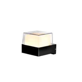 LED Garten Wandleuchte KING-5/S 5W 4200K Schwarz IP54 Quadratisch