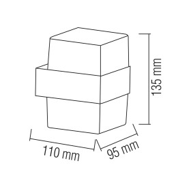 LED Garten Wandleuchte KING-10/S 10W 4200K Schwarz IP54 Quadratisch