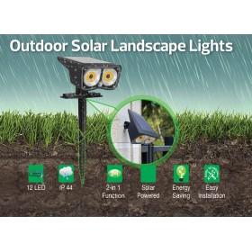 Lampe de paysage solaire extérieure LED OZMO 3W Noir IP44