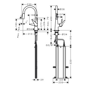 hansgrohe Talis M51 Einhebel-Küchenarmatur 200, Eco, Ausziehbrause, 2jet, sBox