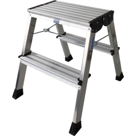 Aluminium Doppel-Klapptritt Klappbar Arbeitshöhe (Max.): 2.45 M Krause Silber 1.7 Kg