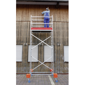 Aluminium Gerüst Fahrbar Arbeitshöhe (Max.): 4.85 M Krause Mobiltec Silber