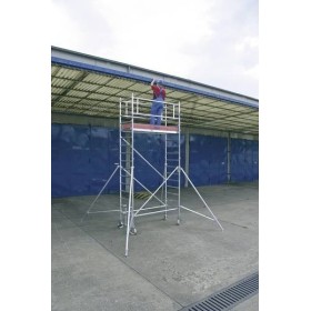 Aluminium Gerüst Fahrbar Arbeitshöhe (Max.): 7.30 M Krause Stabılo Professional Serie 1000 Silber 170 Kg