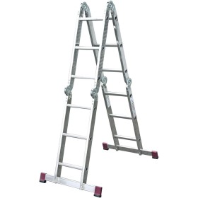Scala articolata in alluminio, 4 x 3 pioli, altezza di lavoro 440 cm