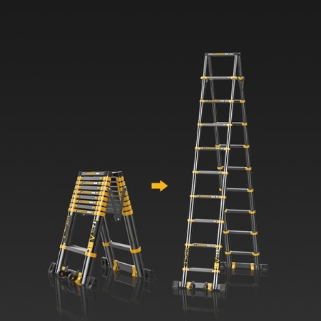 ALU Mahrzweck-Teleskopleiter mit Softclose und Querfuss