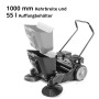 Kehrmaschine 1000 mm Kehrbreite, 55 l Fassungsvermögen und 5 l Wassertank für Trocken- und Nassreinigung