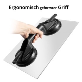 Doppel-Saugheber 2er Set mit je 100 kg Tragkraft für Glas, Fliesen, Bleche und Laminat