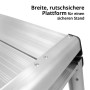 Alu-Arbeitsplattform, Klapptritt mit 150 kg Tragkraft und 48 cm Standhöhe, rutschfesten Sprossen