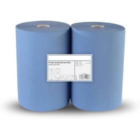 Rouleau de papier industriel bleu 2-plis 100% cellulose 36x37cm 1000 feuilles PREMIUM