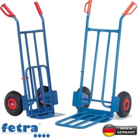 Fetra Paketkarre mit grosser Stahlrohr-Klappschaufel, Höhe 1150 mm, 250 kg Tragkraft