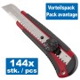 Vorteilspack 144x stück CUTTER, mit feststellbarer Klinge, 18mm