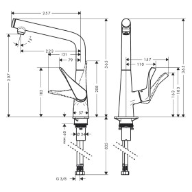 hansgrohe Metris Select M71 Einhebel-Küchenmischer 320, 1jet
