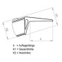Verladerampe paar Schwerlast-Schiene XOL 605mm breit (Endkopf mit Wulst) Länge 2500mm - Tragkraft (Paar) 21300kg