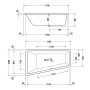 Duravit No. 1 Trapez-Badewanne 170 x 100 cm mit 1 Rückenschräge links