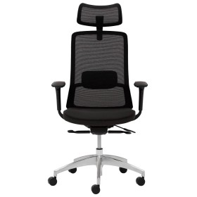 Sedia da ufficio Mayer, 2482_KS, tessuto nero, struttura in alluminio