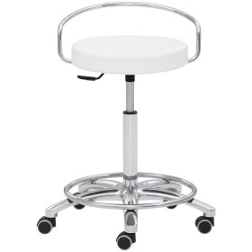 Sgabello da lavoro Mayer 1253 30582 in similpelle bianca