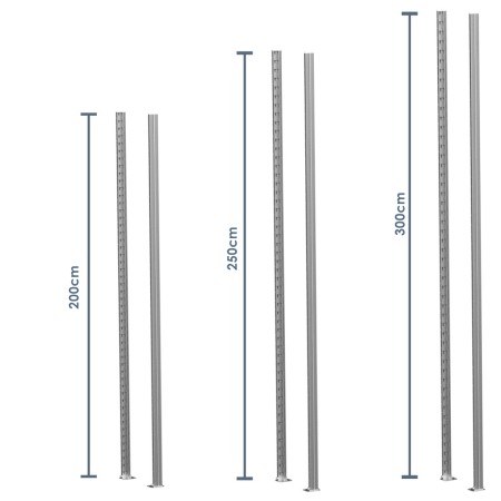 2x Ständerprofile für Evolution-Regale 2m, 2.5m, 3m