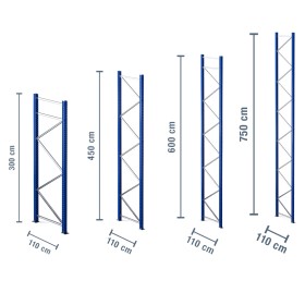 Ständer für Palettenregal 110 cm tief / 3m, 4.5m, 6m, 7.5m