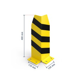 Protezione antiurto / protezione antiurto a forma di L per scaffalature portapallet, altezza 400 mm, larghezza 120 mm
